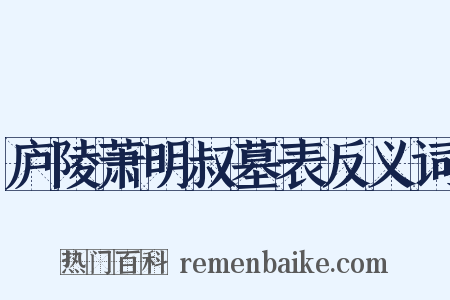 庐陵萧明叔墓表反义词是什么意思的图片